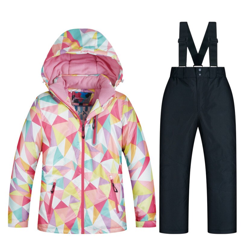 Ski Suit Girls Children's Brands Windproof Waterproof Snow Warm Child Winter Sets Thicken Snowboard Suits LFSJ: LFSJ BLACK / 8