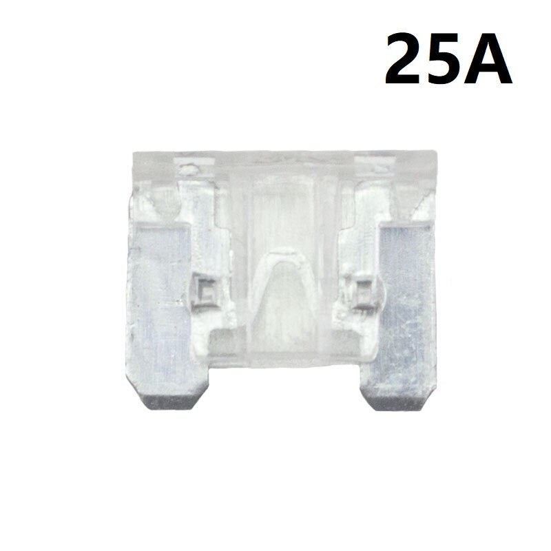 100pcs automotivo pc e liga de zinco de baixo perfil mini fusíveis 5a 7.5a 10a 15a 20a 25a 30a fusível de carro: 25A