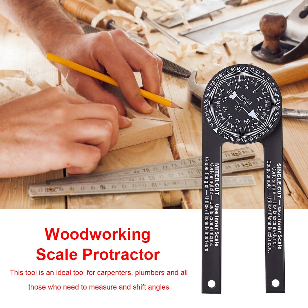 Miter Saw Protractor ABS Digital Protractor Ruler Woodworking Scale Protractor with Marking Pencil Accurate Angle Finder Tool