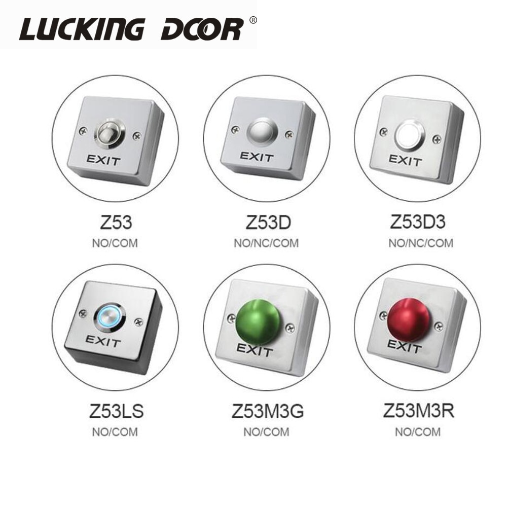 Zinc Alloy Exit Button Push Switch Door Sensor Opener Release For Access Control system