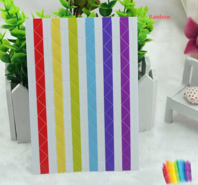 25 kpl tee itse valokuva-albumi leikekirjan kulmatarra pvc värikäs paperi kulmatarra kehys kuva koristelu 18 väriä: Sateenkaari