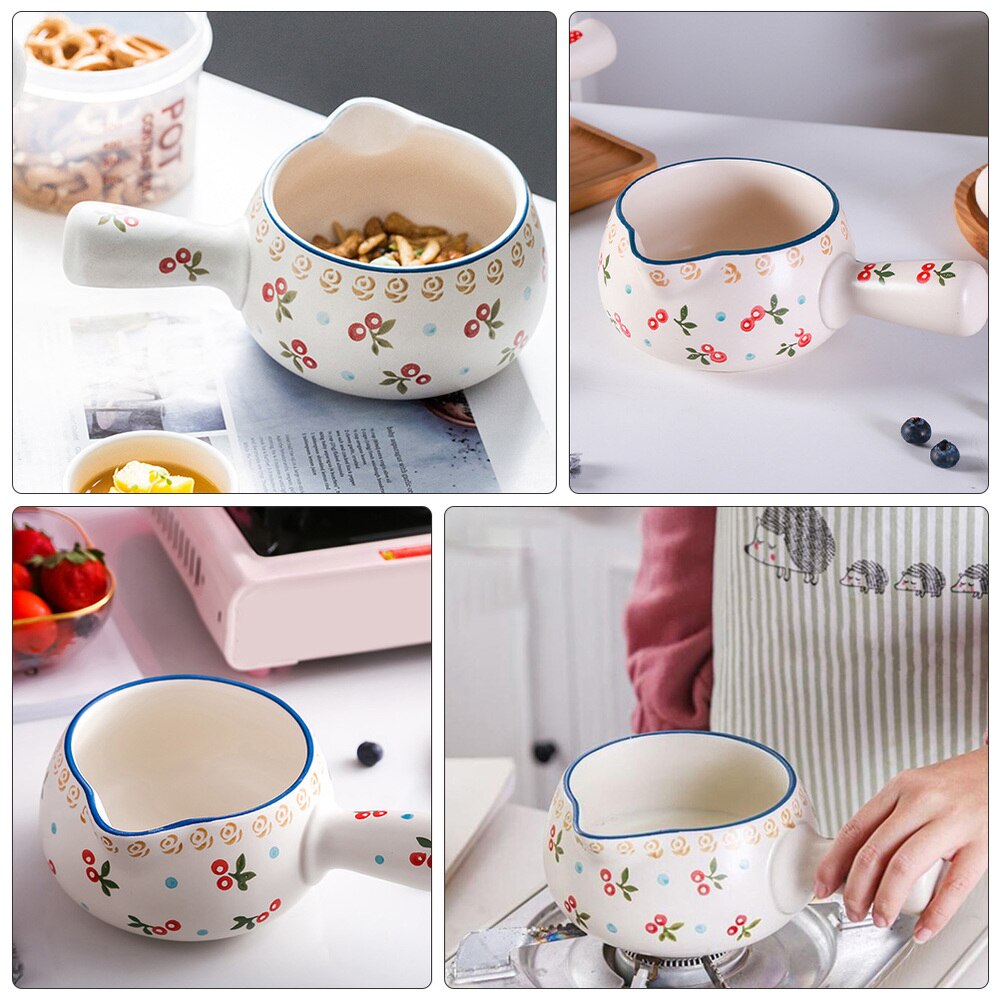 1Pc Milk Pan Ceramic Cooking Pot Non-stick Pot Cooking Pot Milk Pot for Home Kitchen Hotel