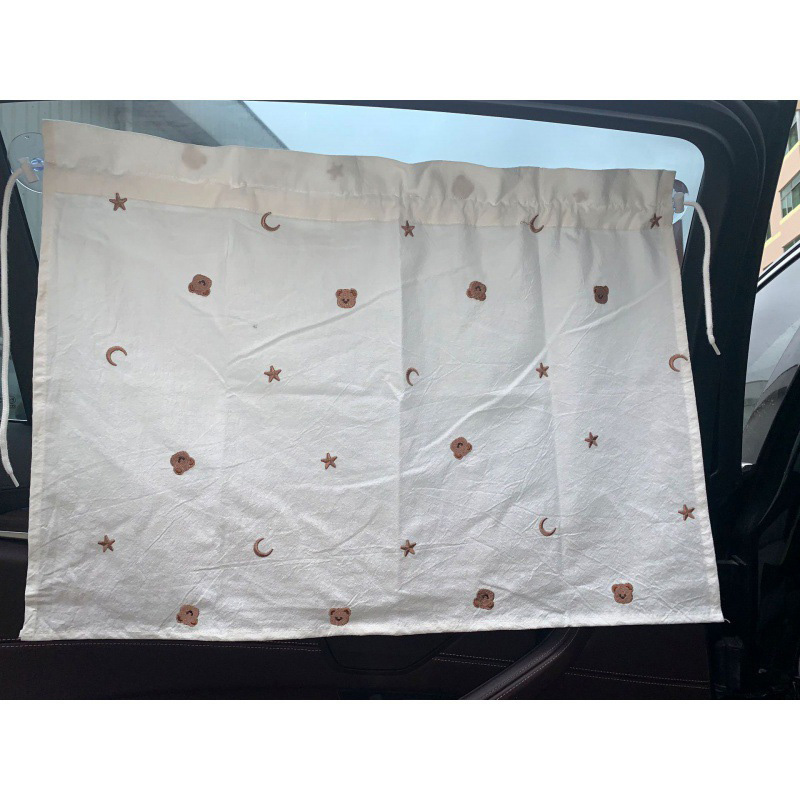 Baby-autogordijn Zonwering Zonnescherm voor kinderen UV-bescherming Gordijn Kawaii Geborduurde Beer Winkelwagen Accessoires