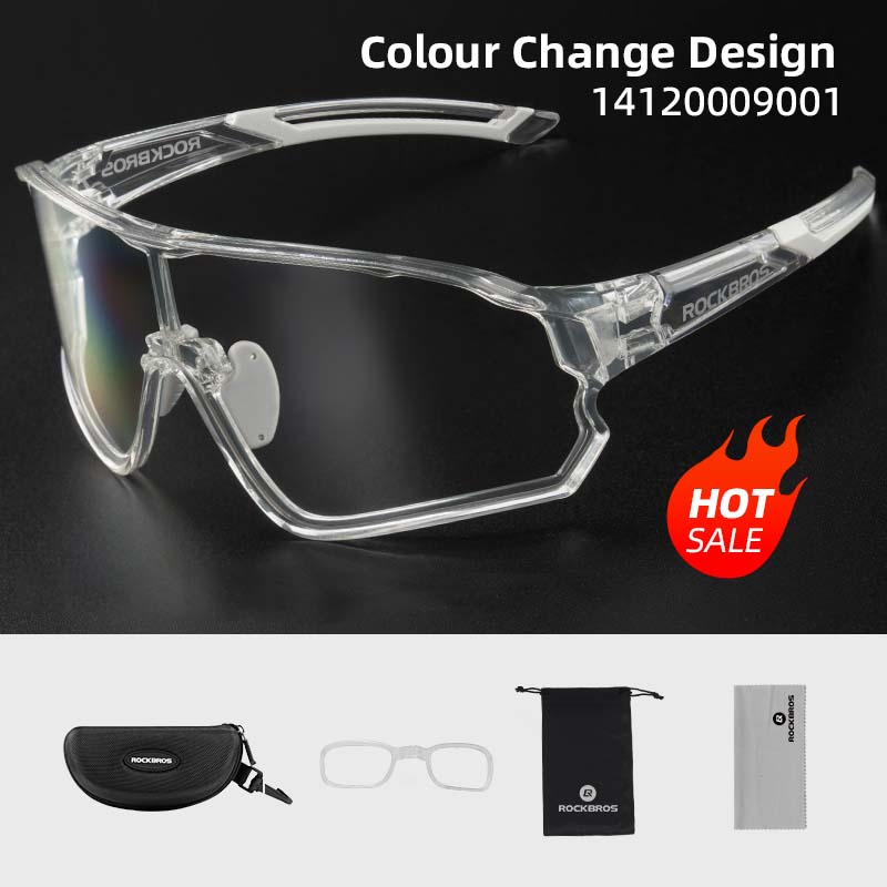 ROCKBROS Gafas Fotocromáticas para Ciclismo, Lentes Deportivas, Ultraligeras, Equipo de Seguridad, MTB, Deporte en Carretera, Protección UV400: Morado
