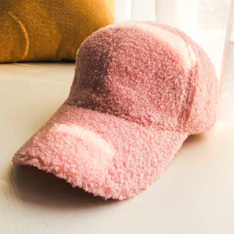 Unisex Winter Outdoor fleece faux fur Adjustable Caps winter warm baseball sport caps men&amp;women Cute