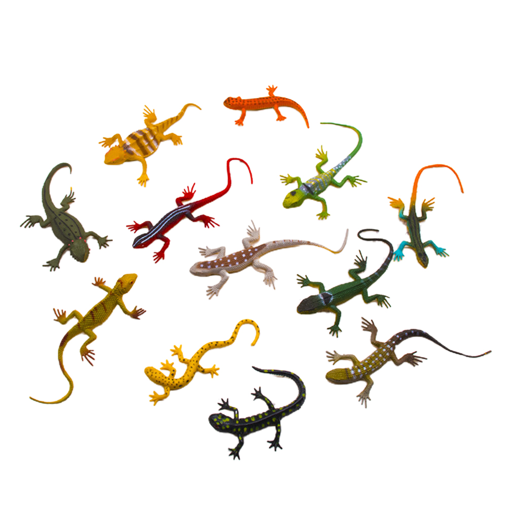 Jouet de Simulation de lézard rampant, 12 pièces, modèle Animal, doux et solide, Science éducative, jouet d&#39;apprentissage cognitif pour enfants,: Default Title
