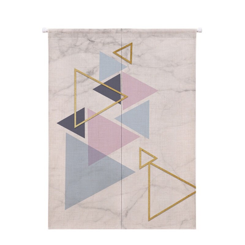 Exquisita cortina para puerta con estampado geométrico de grano de mármol, decoración de lino y algodón, cortinas, tapices, pantallas y separadores de habitación