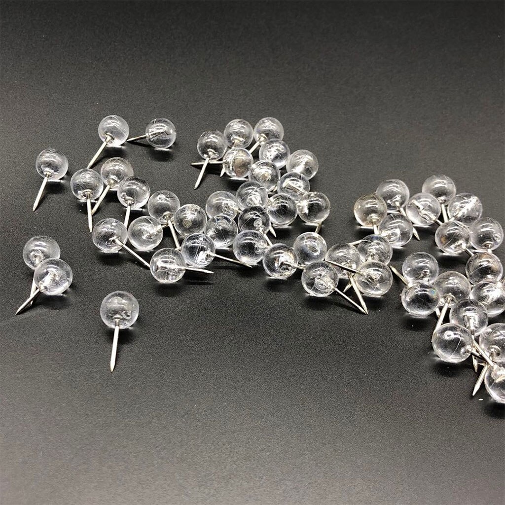 100pcs Mini Sphere-shaped Pushpins Simple Map Pins Photo Memo File Thumb Tacks Home Office Wall Message Board Supplies
