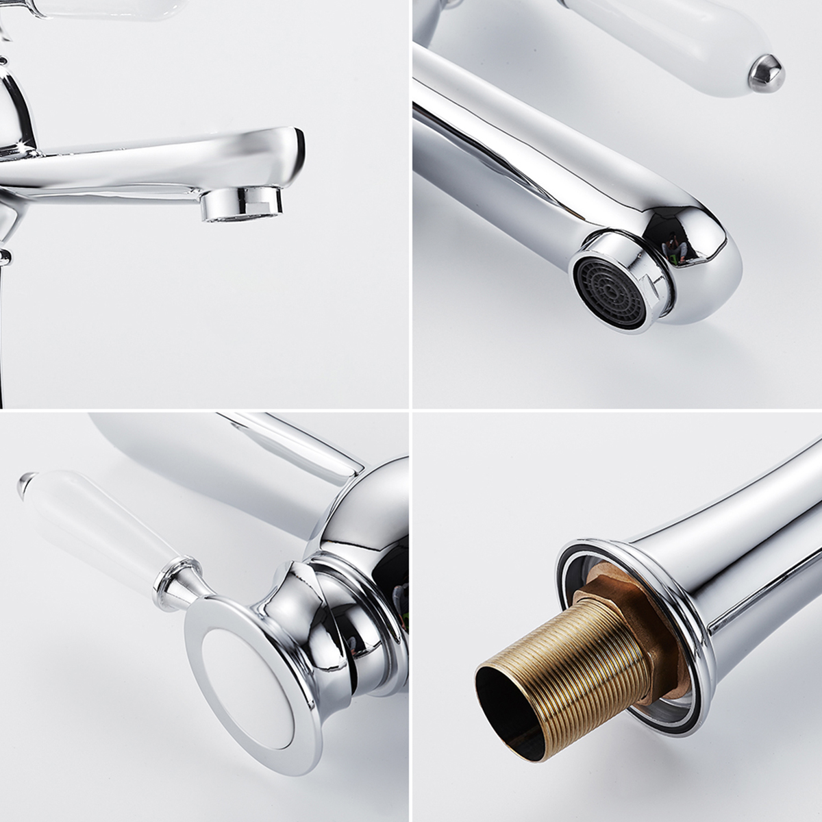 Counter Top Basin Mixer Tap Single Level Single Hole Basin Tap Ceramic single handle straight mouthed Tap for Washroom Bathroom