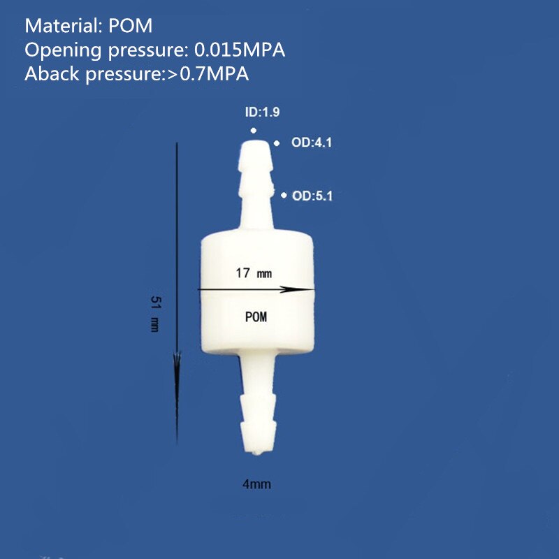 Clapet anti-retour haute pression clapet anti-retour plastique gaz liquide clapet anti-retour clapet anti-retour taille 4mm, 6mm, 8mm, 10mm, 12mm