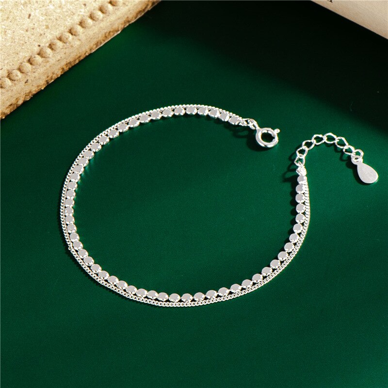 925 Sterling Zilveren Ronde Kraal Dubbele Armband 925 Armbanden Voor Vrouwen Sterling Zilver 925 Luxe Zilver 925 Sieraden