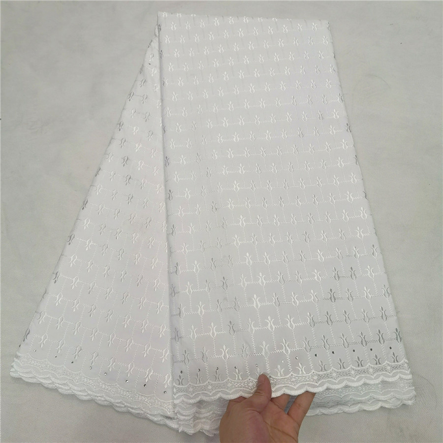 Zwitserse Kant Stof Satijn 100% Katoen Borduren Afrikaanse Katoen Stoffen Zwitserse Voile Kant Populaire Dubai Stijl 5 Yards: 10