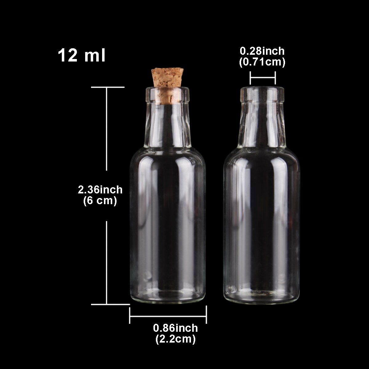 12ml 15ml 25ml 35ml Glasflaschen mit Korken wünschen Flaschen für Hochzeit Handwerk: 48 Stücke 12ml