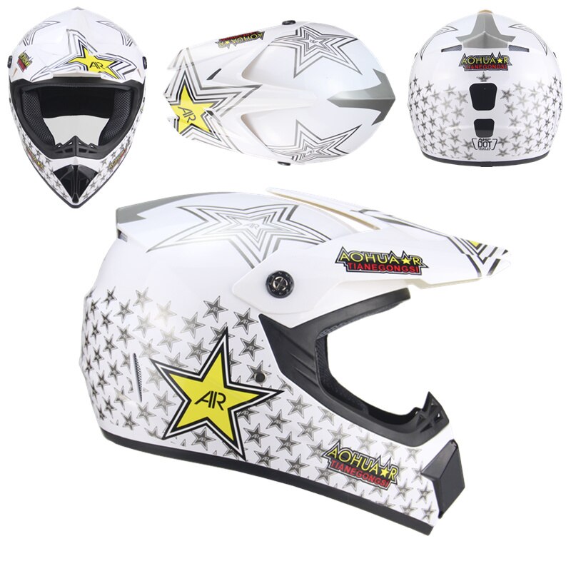 No.2 Motorcross Helm Off Road Helm Voor Motor Atv Helm: White / L