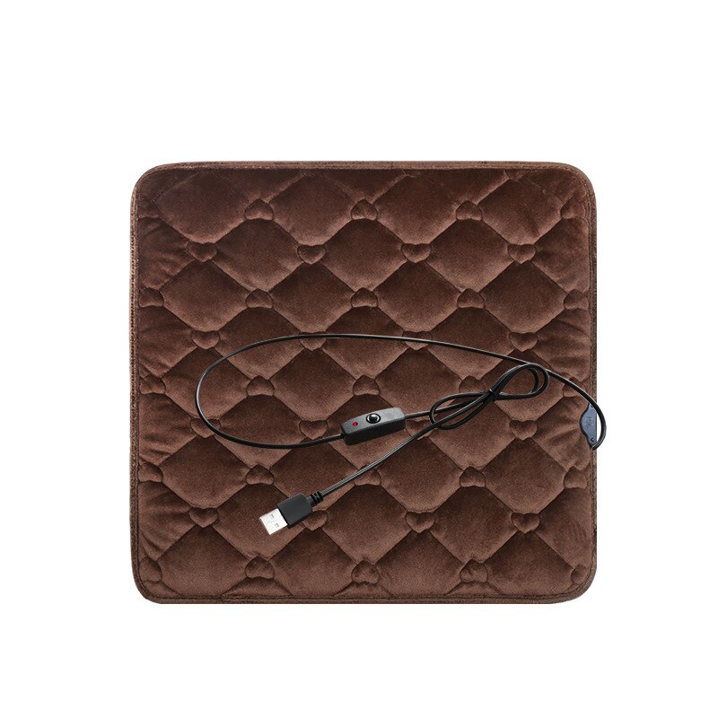 Cojín calefactable para coche, asiento de oficina, calefacción eléctrica, para el hogar y el coche, 5V, individual, con usb: coffee