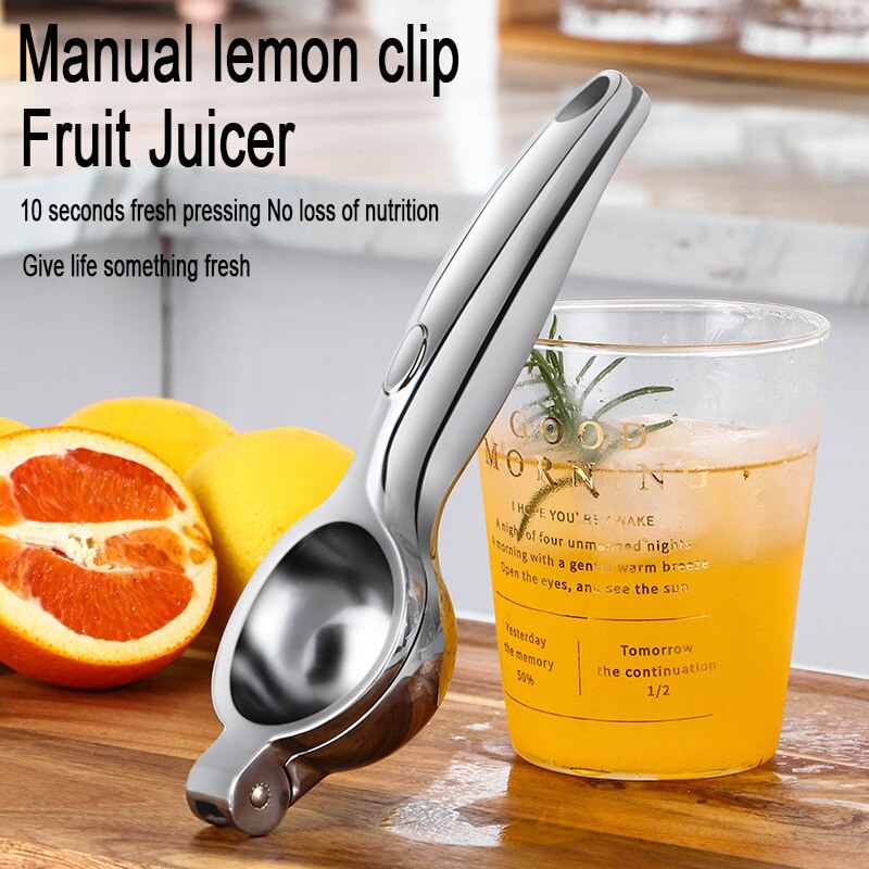Herramientas de cocina exprimidor de limón, exprimidor de zumo de naranja de acero inoxidable, herramienta multifuncional de prensa de mango rápido