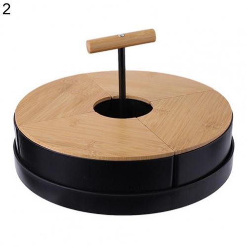Gedroogd Fruit Lade 2 Stijlen Snack Lade Bamboe Anti-Roest Novel Grote Capaciteit Draagbare Snack Plaat: Black 2