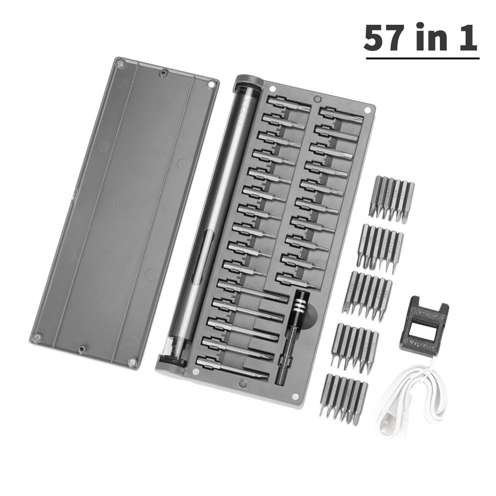57 in 1 Electric Screwdriver Rechargeable Cordless Power Driver Bits Security Electric Screwdriver Home Improvement Tools Kit