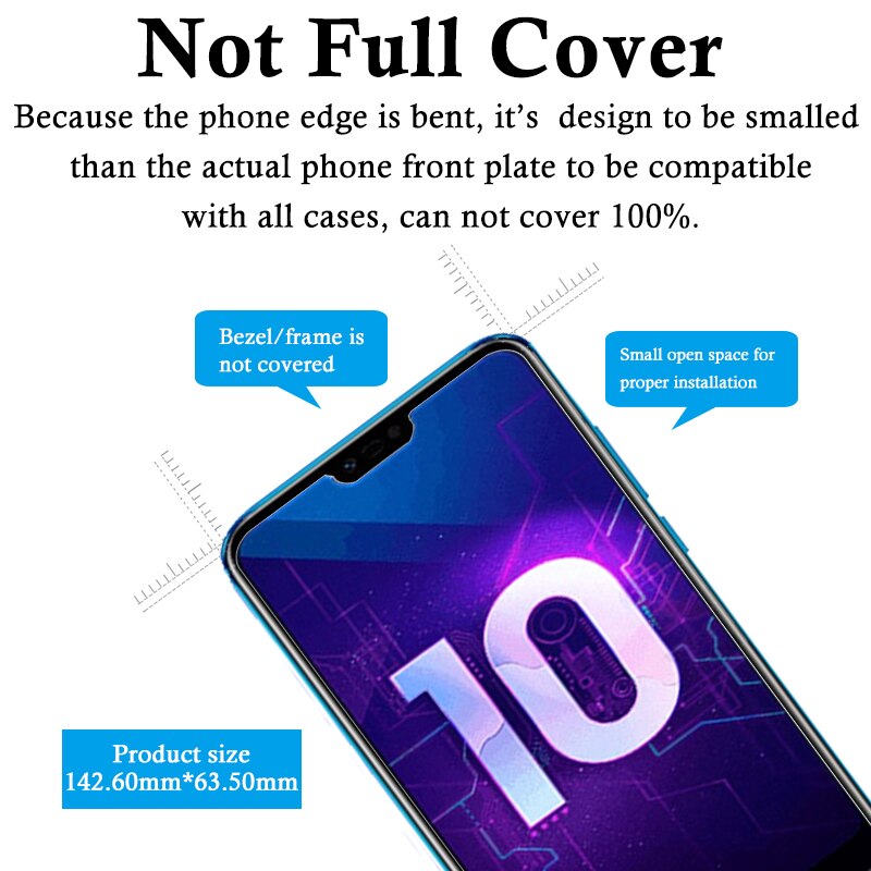 Huawei 社の名誉 3 個保護ガラス 10i 強化鎧 onor 10 私はスクリーン prtector huavei huaway honor10i xonor i10 hauwei