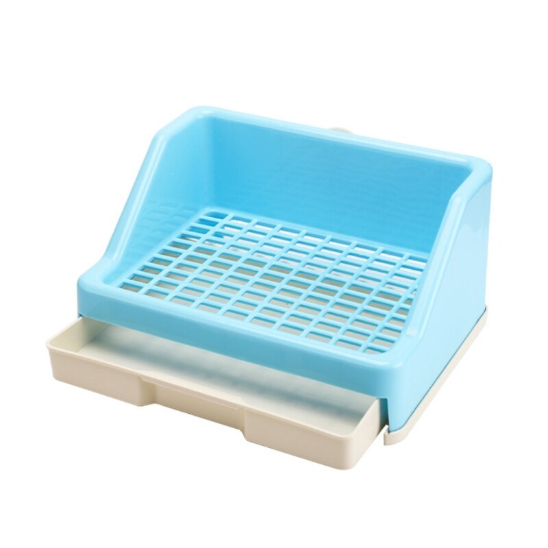 Bac à litière avec grille en plastique, fournitures pour animaux domestiques, Station de déchets pour petits animaux, accessoires: Dark blue