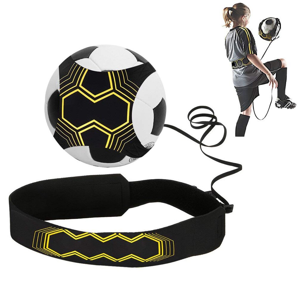Control Skills Kick Ball Football Strap Training Aid Durable Elastic Returner Neoprene Practice Hand-free Soccer Trainer Belt: Default Title
