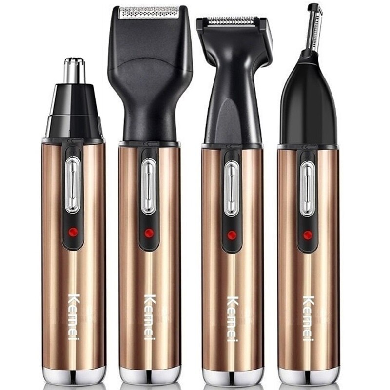 4in1 rechargeable nose trimmer beard trimer for men ear eyebrow nose hair trimmer for nose and ear: KM6660