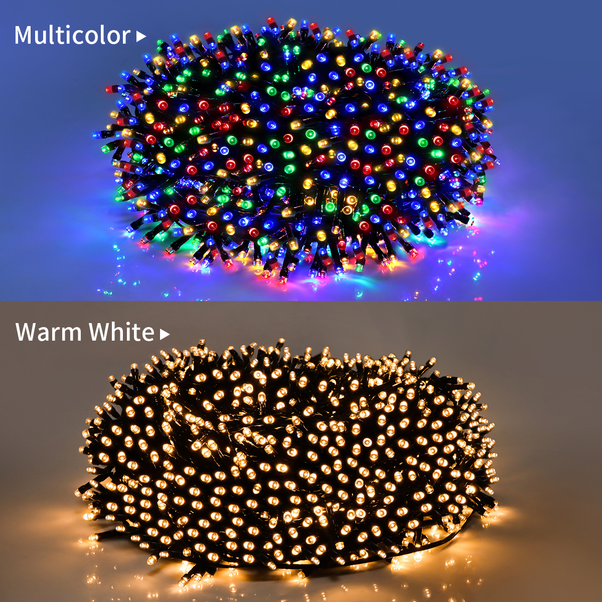 Guirnalda de luces LED navideñas de 24V, luces de hadas múltiples blancas cálidas para decoración de árboles, guirnalda de luces impermeable para decoración de habitaciones al aire libre