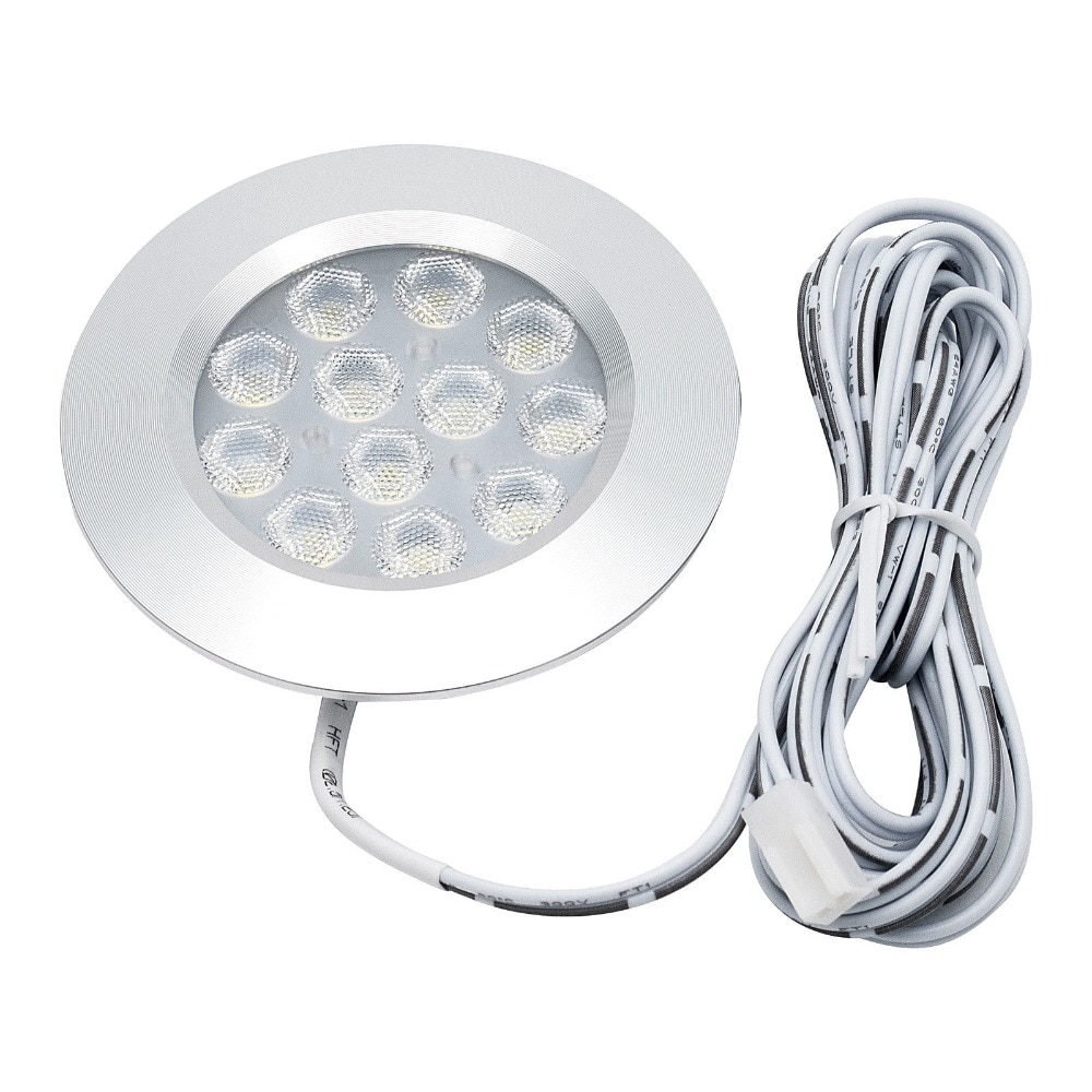 8PCS 12V 3W LED Ceiling Roof Lights RV Camper Cabin Under Cabinet Dome Lamp White Lights Spotlights Auto Parts 3000K