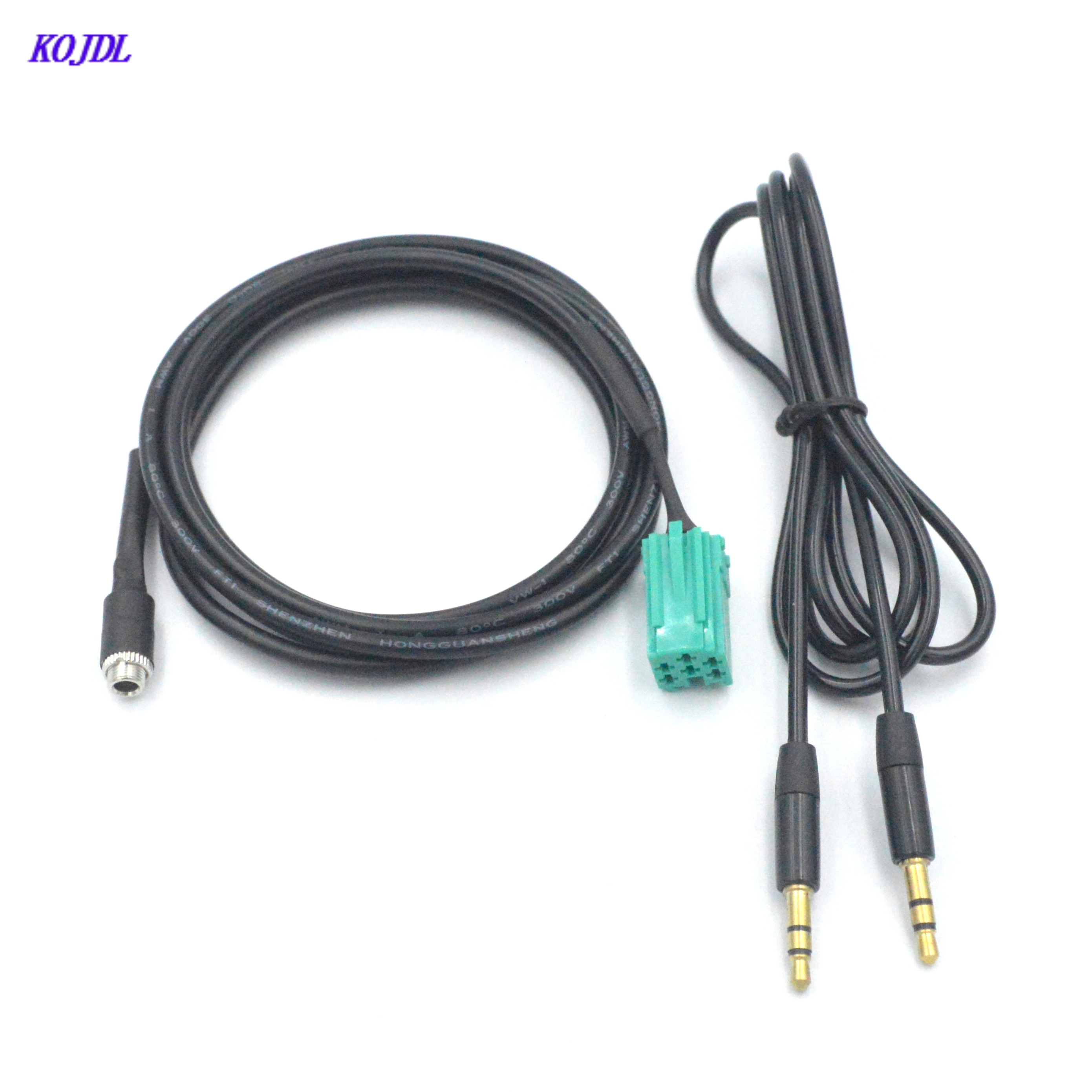 1 set bil aux kabel iso 6 pin hona jack ljuddräkt för renault espace twingo kangoo radiokontakt med hane till hane kabel  mp3