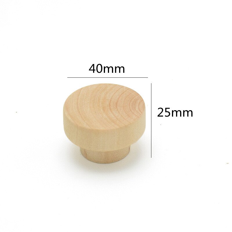 Gancho de madera Natural para colgar ropa, colgador de ropa montado en la pared, Soporte redondo decorativo para llaves, manija de puerta, accesorios de baño, ganchos decorativos: B40MM