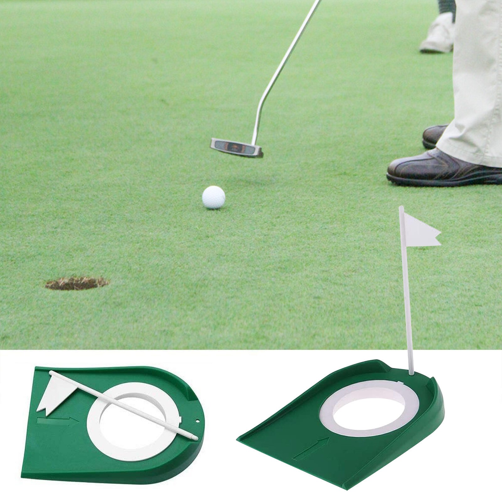 1 Golf Practice Putting Mat With Hole And Logo Indoor/Outdoor Sports Golf Office Portable Putter Green Practice Blanket Kit 1228
