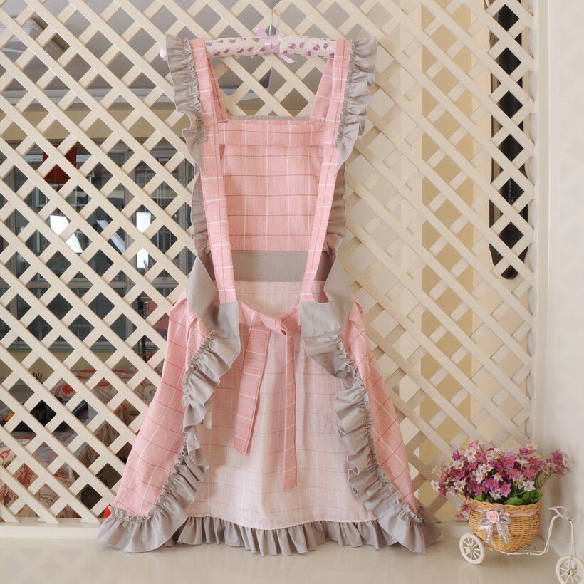 Cotton aprons for woman with pocket lovely Coverall cleaning apron Commercial Restaurant Home Bib delantal cocina kitchen apron