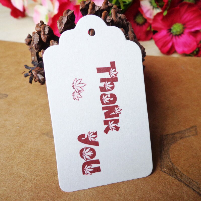 50pcs Thank You Paper Tag DIY Clothing Sewing Supplies Hang Tag 4x7cm Party Wedding Price Paper Label Cards Handmade Craft
