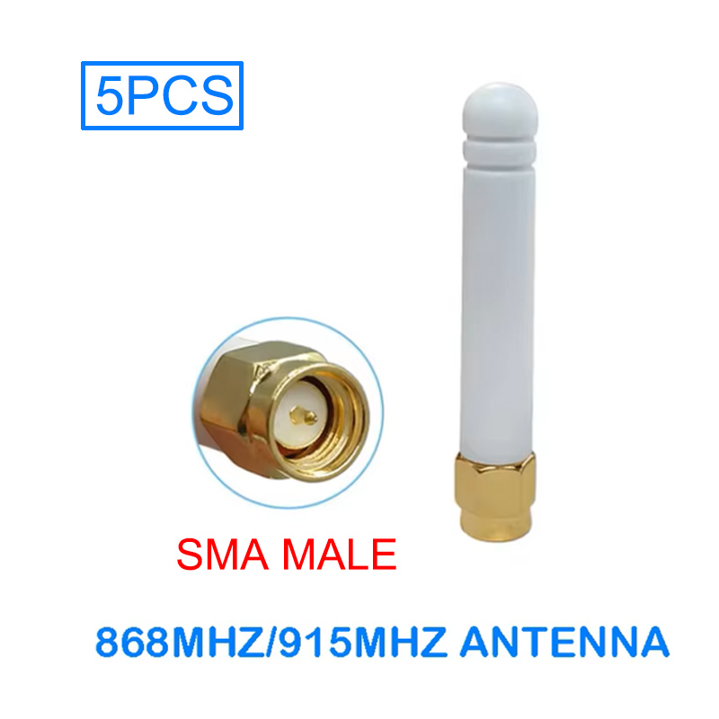 GWS 2/5 Stück 868MHz Antenne mit 3dBi Verstärkung, SMA Stecker oder Buchse, Weiß, 5cm, 915MHz LoRa Antenne für Meshtastic LoRa LoRaWAN Tor: schwarz