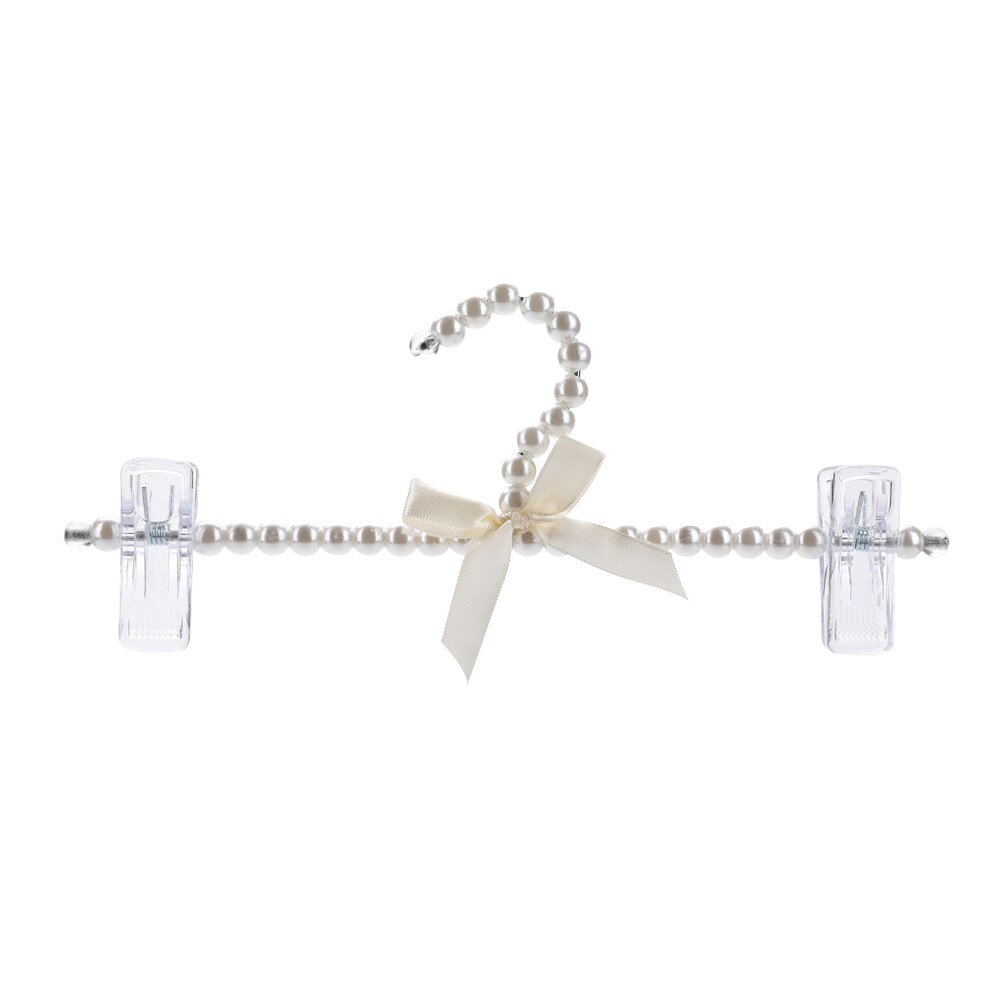 Cintres en perles pour vêtements, 10 pièces, pour la maison, gain de place, pour robe: white clip