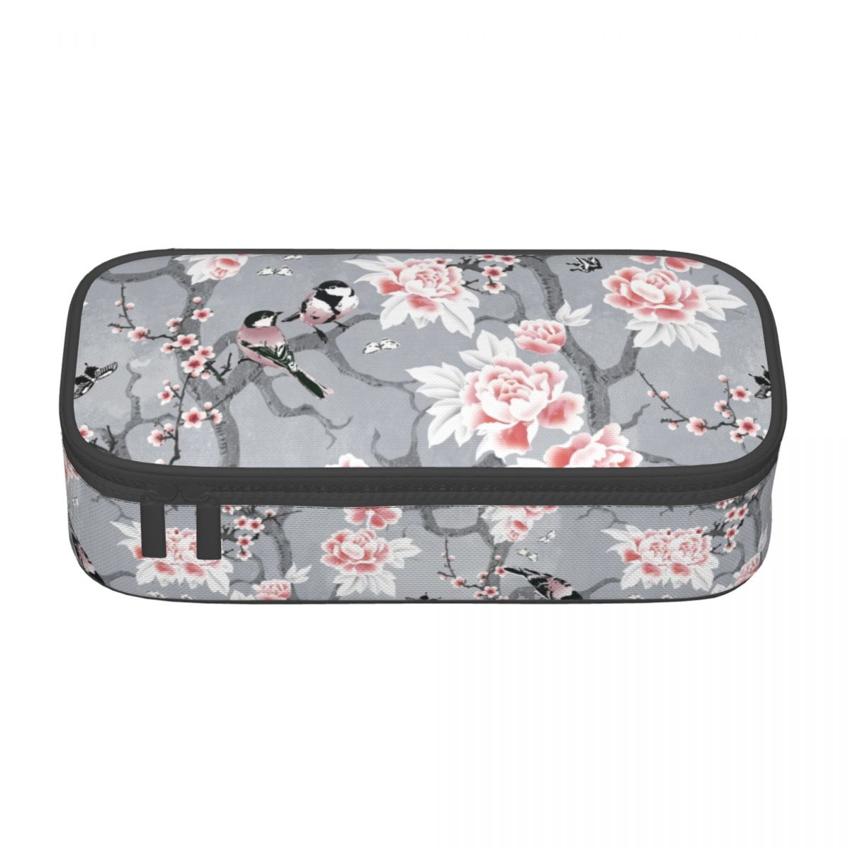 Custom Kawaii Pink Floral Cherry Blossom Pencil Case for Girls Boys Large Capacity Japanese Sakura Flower Pencil Box Stationery