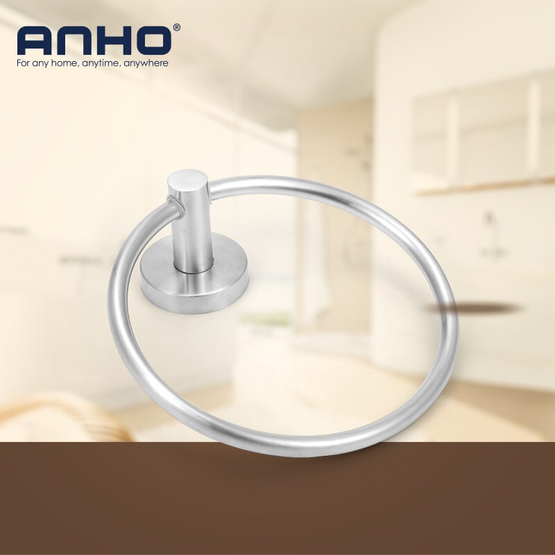 Rvs wall mount handdoekring badkamer accessoires Ronde handdoek houder Badkamer Handdoekenrek Hanger