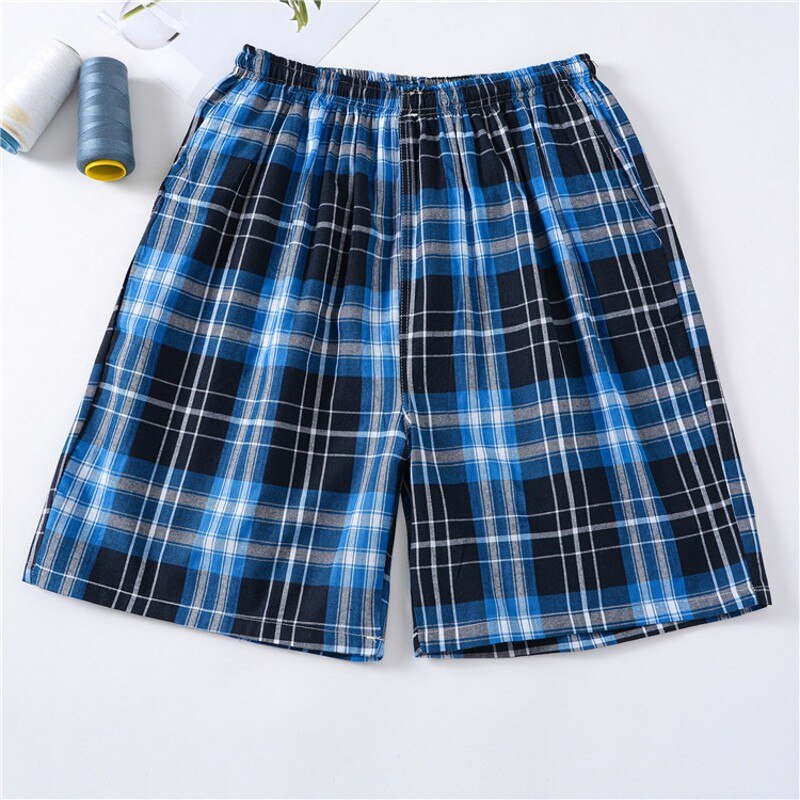 Summer Mens 100% Cotton Sleep Bottoms Pajamas Shorts Sleepwear Pants Pajamas Male home Sleep Shorts Men Sleeping Shorts XL-3XL: A / XL