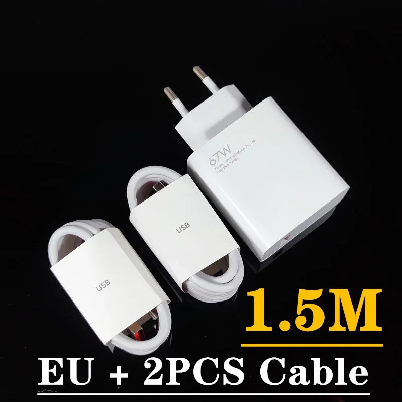 Xiaomi Mi 67W Wall Charger Original 67 Watt Carregador Adapter EU US Redmi K50 Poco Blackshark 3 Pro Mi 12 11 Ultra Type C Cable: EU