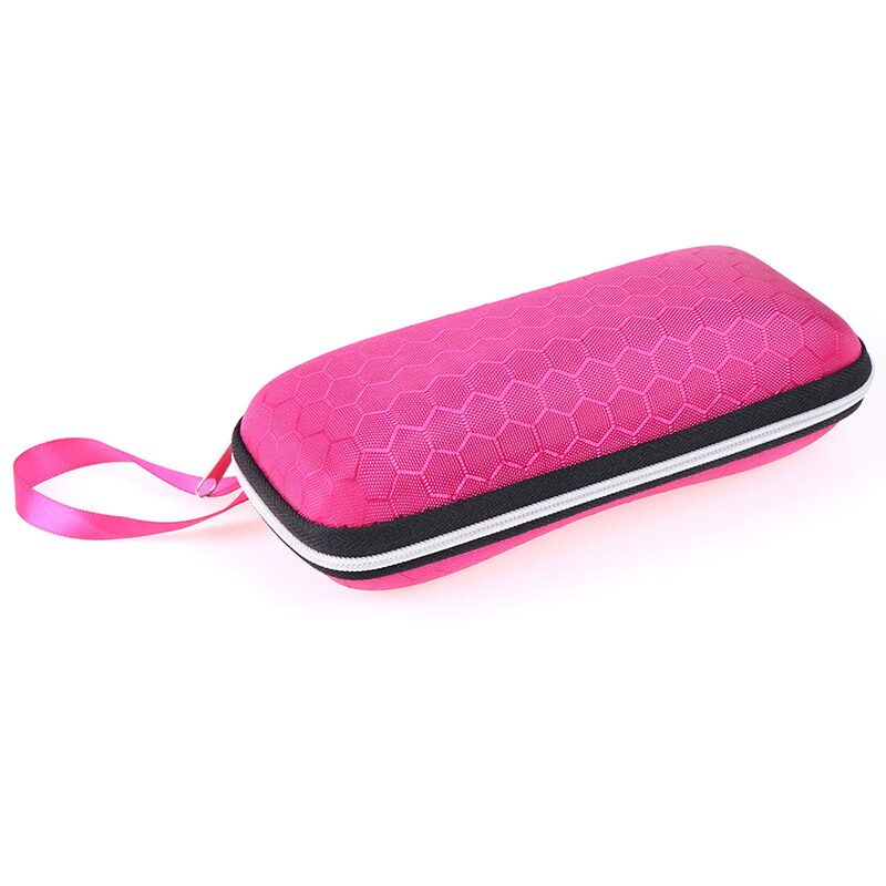 Brille etuier cover solbrille etui til kvinder brilleæske med lanyard lynlås brille etui til mænd: Lyserød