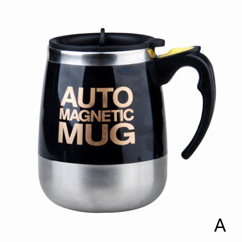 Auto Sterring Coffee Mug Stainless Steel Magnetic Mug Electric Mug Shaker Milk Cover Cup Mixing Mugs Lazy Smart Supplies Co D1K4: A
