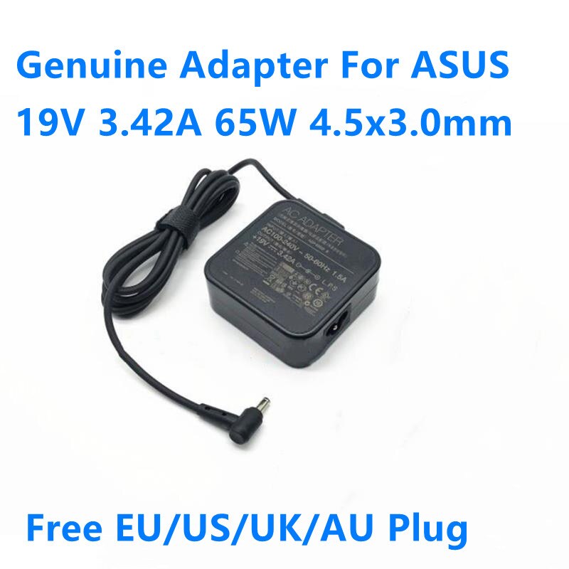 Echt ADP-65GD B 19V 3.42A 65W 4.5X3.0Mm ADP-65W Een Ac Adapter Voor Asus Pro 0551/451LBU400V PU500C Laptop Voeding