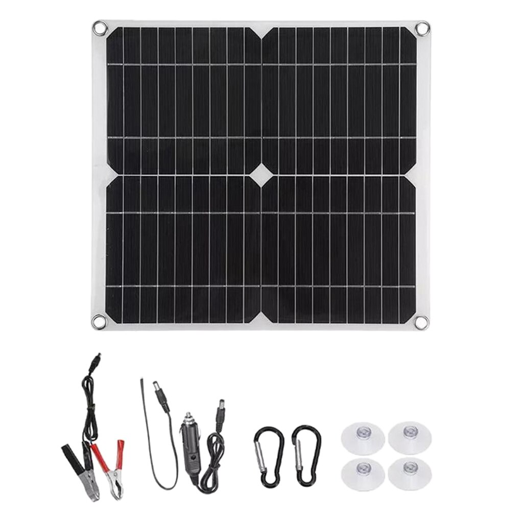 100W Solar- Tafel Bausatz Komplette Tafel Solarzelle Batterie Ladegerät Energie System Generator Smartphone HäNutzer Auto Stiefel Camping