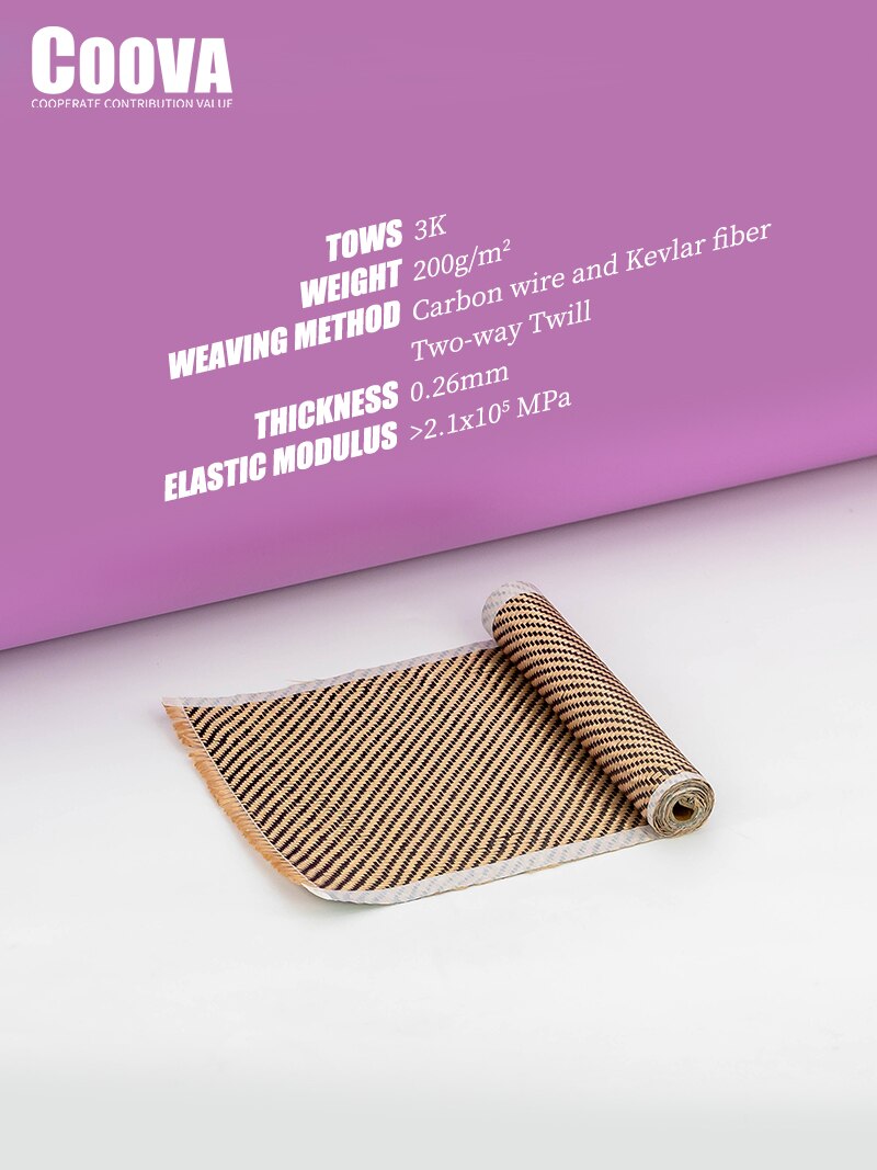 COOVA-tela De Fibra De Carbono y Kevlar, tejido Jacquard Por Mayor, F217, 3K