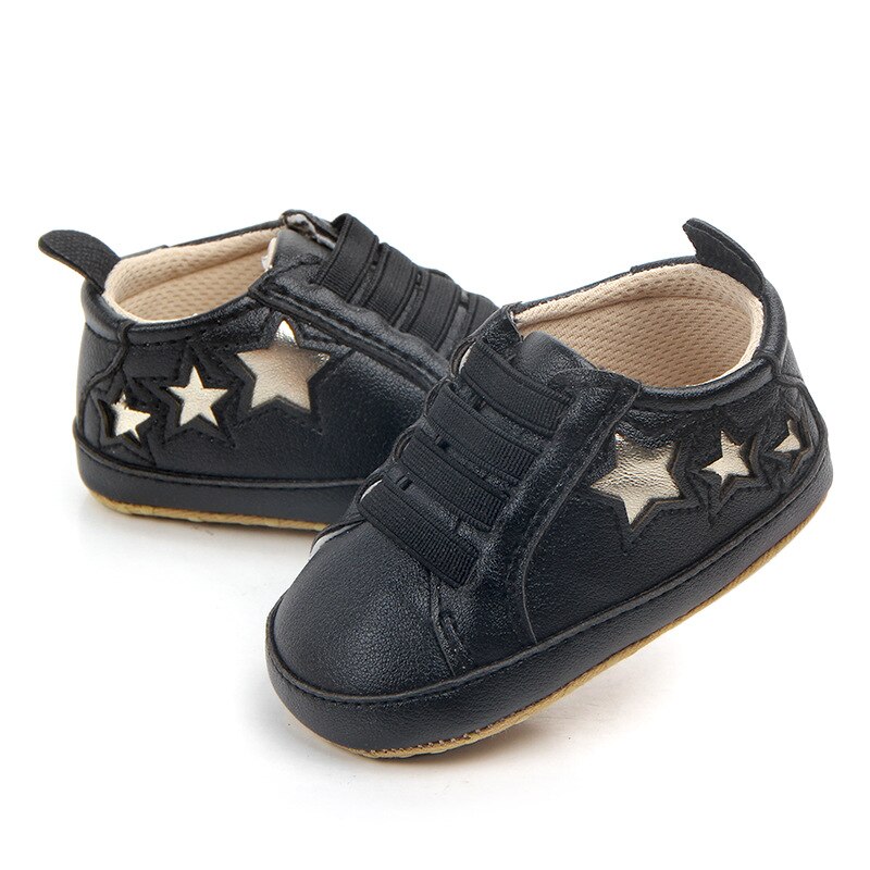 Triursus All Seasons 0-18 meses Zapatos casuales de bebé de cuero PU pentagrama recién nacido niños niñas zapatillas