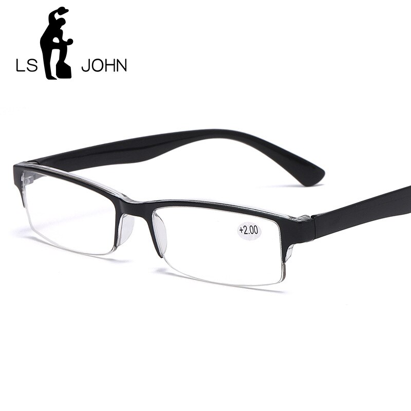 LS John Ultraleicht Halben Rahmen Lesebrille Frauen Männer Geschäft Anti Blau Strahl Computer Brillen Presbyopie + 1.0zu + 4,0 für Leser