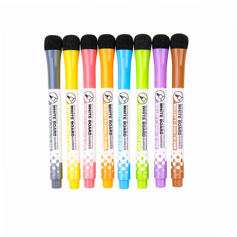 Magnetic Dry Erase Markers (8 Pack) Low Odor White Board Markers with Erasers for Kids Teacher Supplies for Classroom Work on