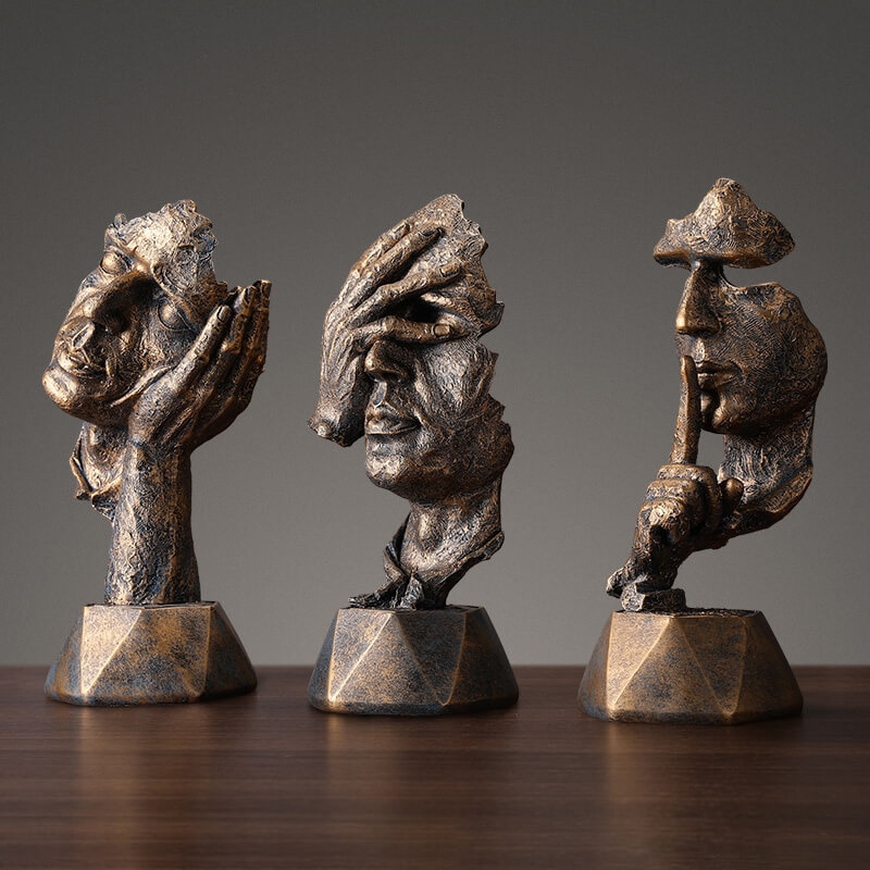 Europæisk sort harpiks tænker skulptur miniature model figurer kunsthåndværk ornamenter boligindretning tilbehør fødselsdag