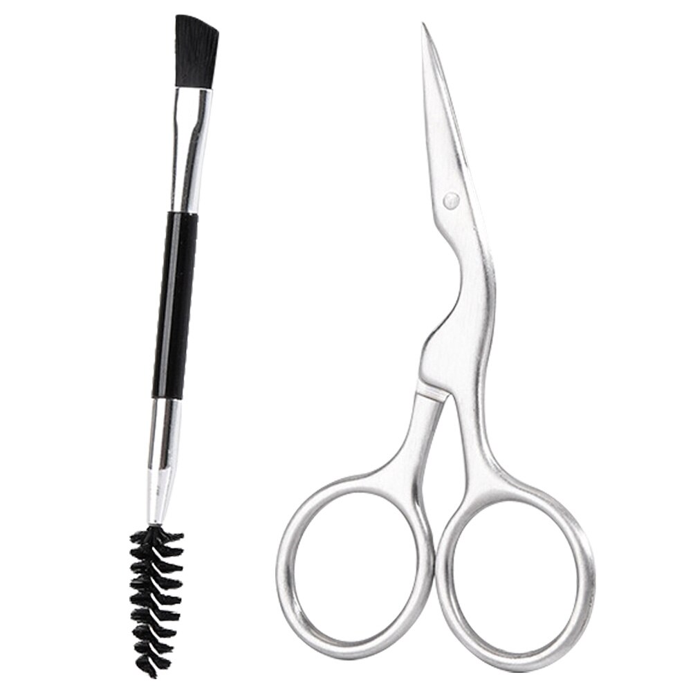 2Pcs Comb Brush Brow Trimming Grooming Scissor for and Girls