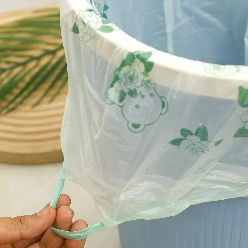 Handzame vuilniszakken met trekkoord en geur voor keuken, kantoor, badkamer, prullenbakken, studentenkamers, wegwerpvuilniszakken